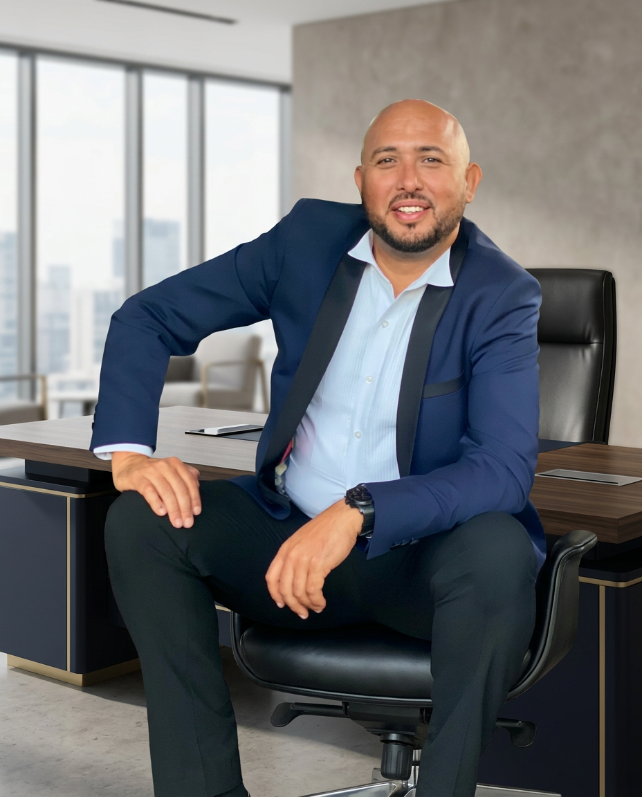 Jayden Sissing, RESS International director, in a corporate office setting