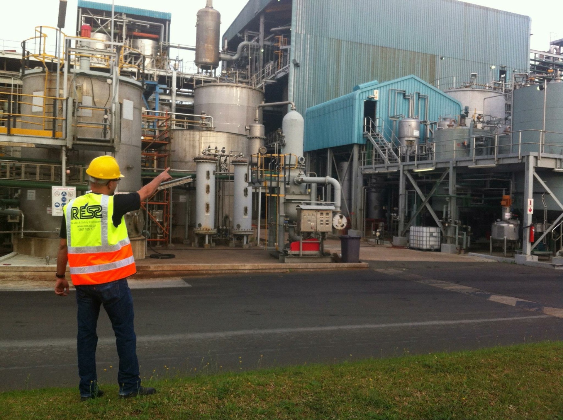 RESS safety officer inspecting process plant equipment